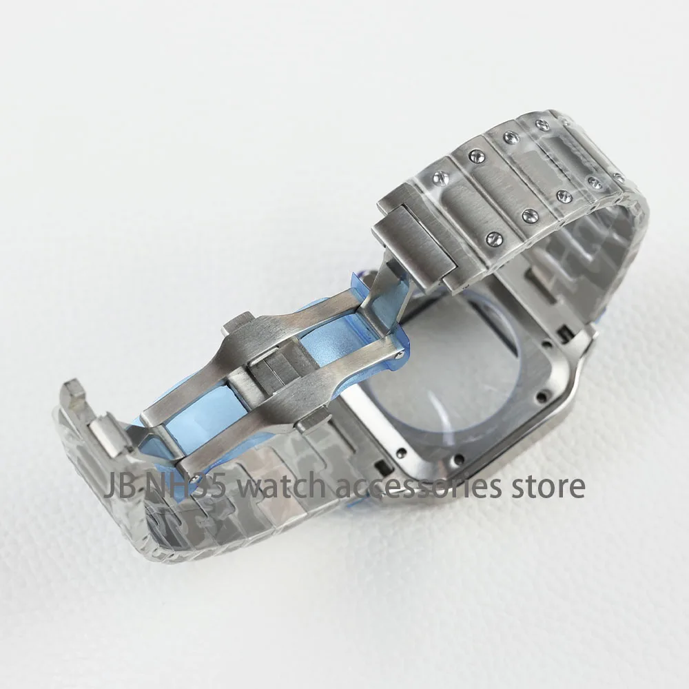 38mm NH35 Watch Case Square Stainless steel Waterproof for Santos NH35 NH36 movement 27mm Dial Watch Accessories apple watch screen protector watch screen protector case watch accessories watch screen protector apple watch screen protector case watch case watch protective case watch cover watch protective cover bumper protective case