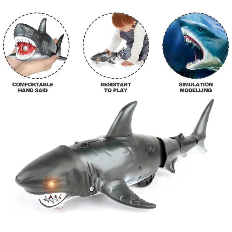Remote Controlled Boat ship Smart Rc Shark whale Spray Water Toy Submarine Robots Fish Electric Toys for Kids Boys baby Children