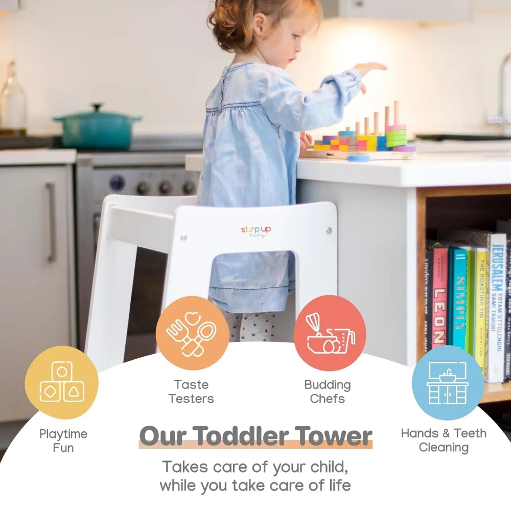 Toddler Tower Toddlers Kitchen Stool Helper Kids Kitchen Step Stool Adjustab