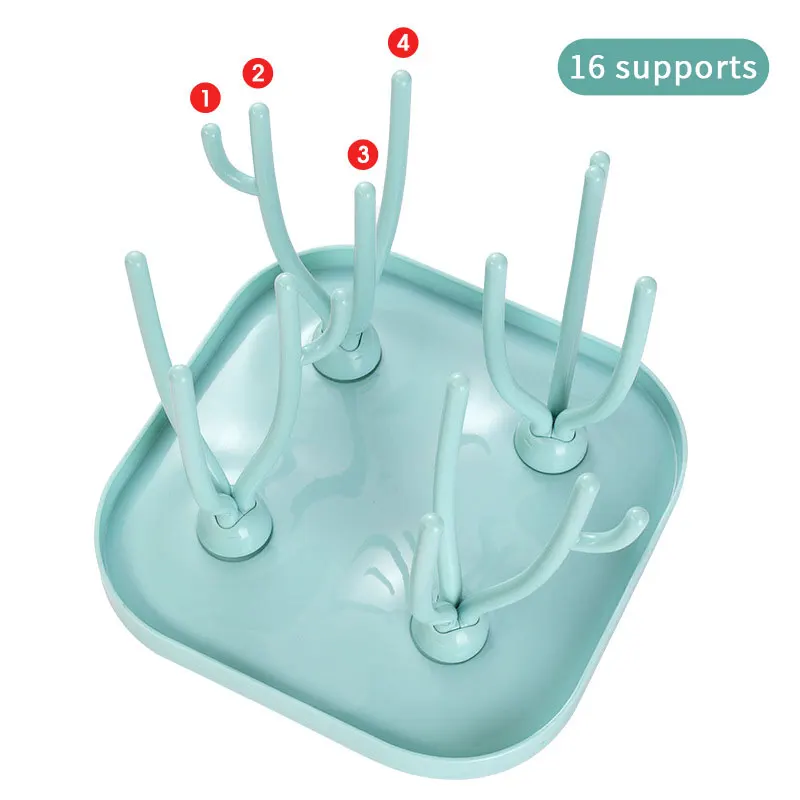 Baby Bottle Rack Foldable Baby Bottle Cleaning Dryer Drainer Pacifier Feeding Cup Holder Detachable Storage Nipple Shelf