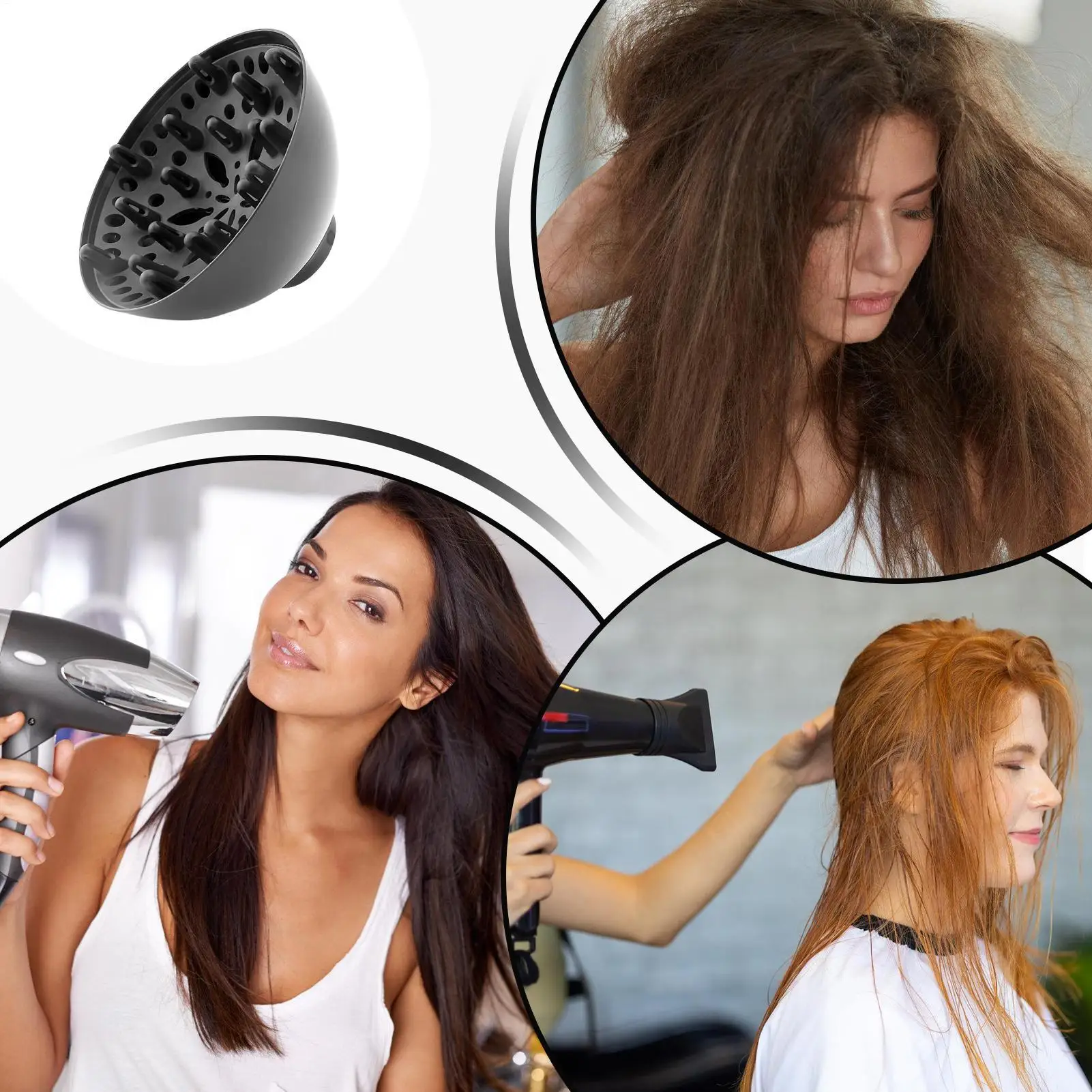 Hair Diffuser Attachment Diffuser Head For Blow Dryer Adjustable From 1.4-inch To 2.6-inch Professional Styling Tool