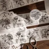Journamm 30mm/40mm/50mm*2m Vintage Washi Tapes Flower Butterfly DIY Scrapbooking Art Collage Junk Journal Craft Tapes Stationery 3
