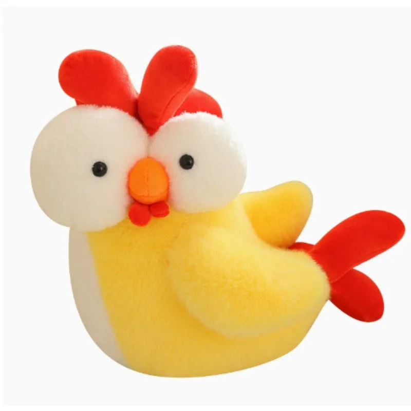 A Cup of Chicken Doll with Protruding Eyes Plush Toy Pillow To Give To Friends and Girlfriends with Creative and Cute Design