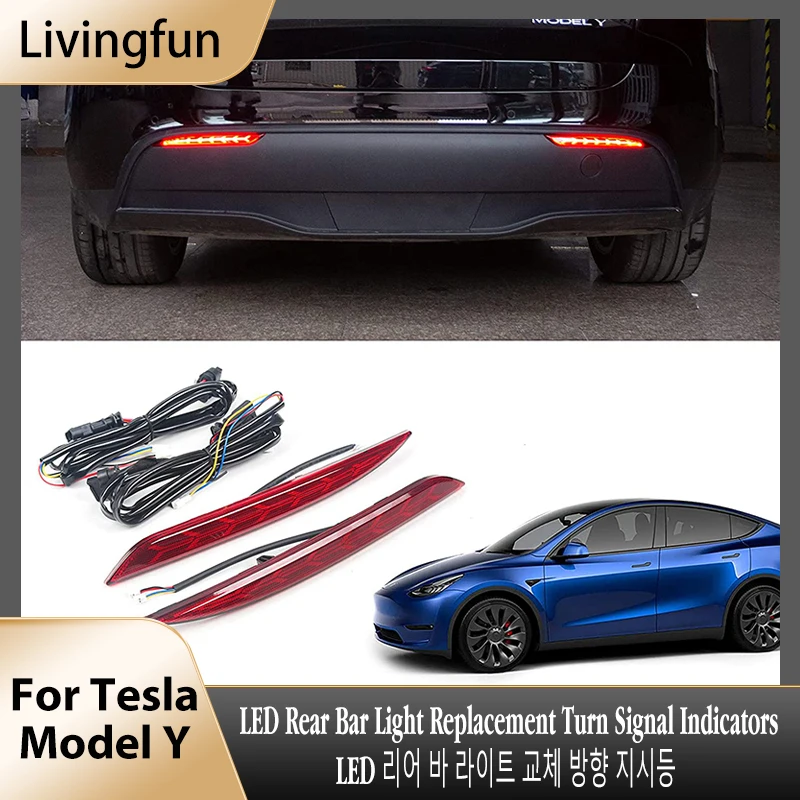 Luz LED antiniebla trasera para coche, barra de luz LED trasera de