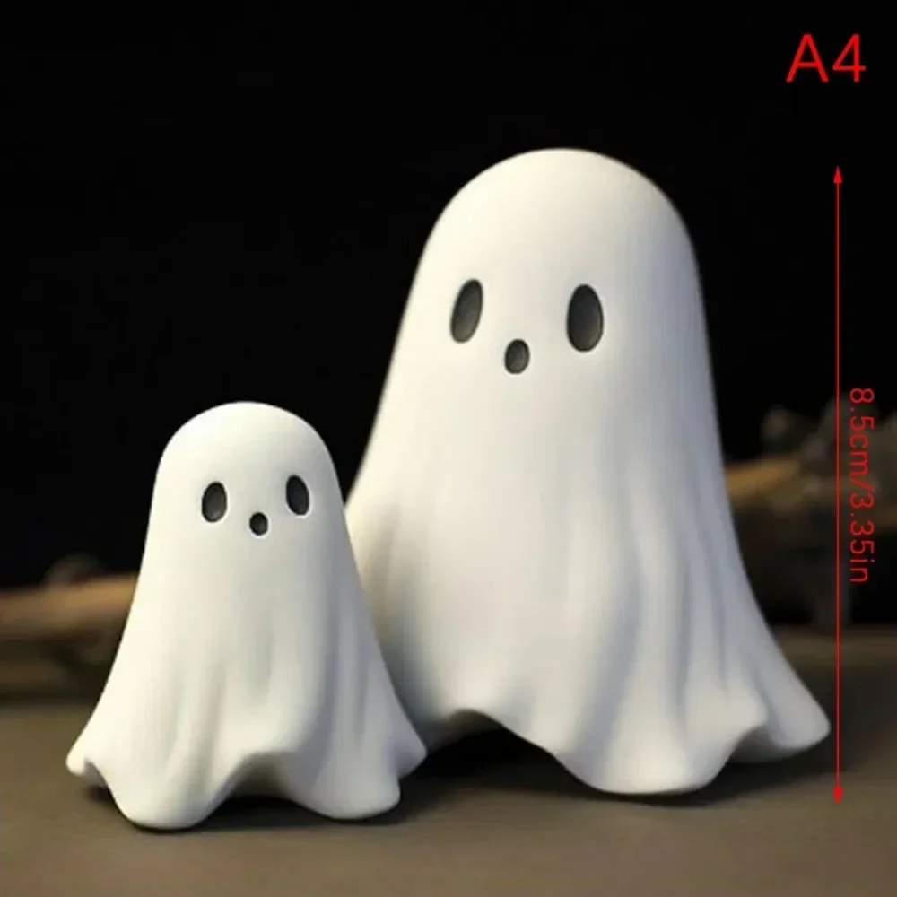 Description Picture 2 of itemMiddle Finger Cute Ghost Statue, Ghosts Small Scary Ghost Figurines, Halloween Home Decorations, Coffee Table Centerpieces Shelf
