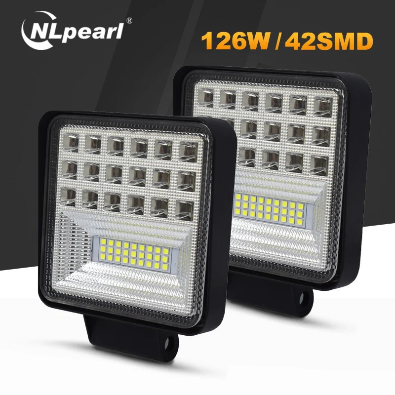 Nlpearl 4'' Light Bar/work Light 72w 126w Led Work Lights For Offroad