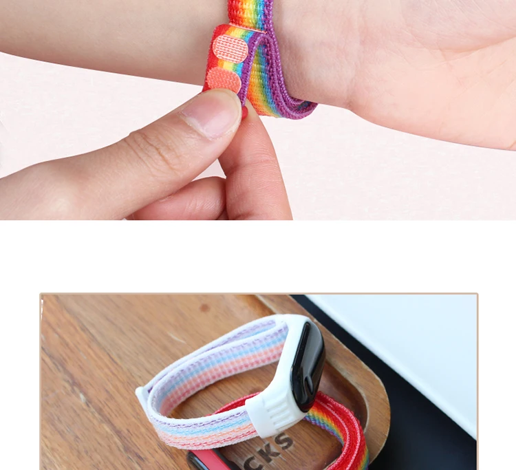 Armband für Mi Band 3/4/5/6/7, Miband 7, Nylon-Sport-Loop-Uhr, Ersatzarmband, Pulsera Correa für Xiaomi Mi Band 6, Armband – Detail 2