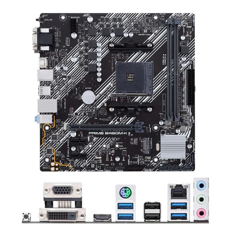 

AMD B450 PRIME B450M-K II motherboard Used original Socket AM4 DDR4 64GB USB2.0 USB3.0 M.2 NVME SATA3 Desktop Mainboard