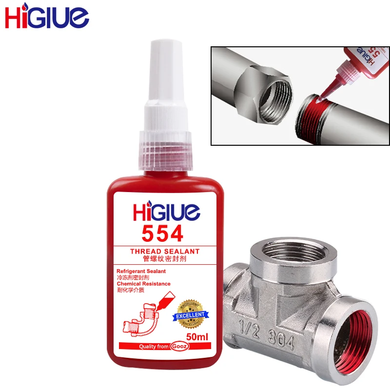 Encaixes Anaeróbicos Pneumáticos e Hidráulicos da Colagem do Vedador da Linha da Tubulação do Metal Que Selam o Produto Químico Esparadrapo Resistanc 50ml 554