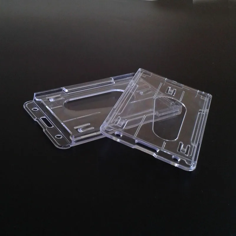 Double Card Acrylic Plastic ID Badge Card Holder for Bank Credit Cards Protector Cardholder ID Cover Case 1PC
