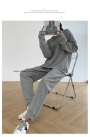 Ensemble de sport à manches longues pour hommes et femmes, sweat à capuche gaufré, pantalon long, col rond, haut de course, fitness, 2 pièces, nouveau 3