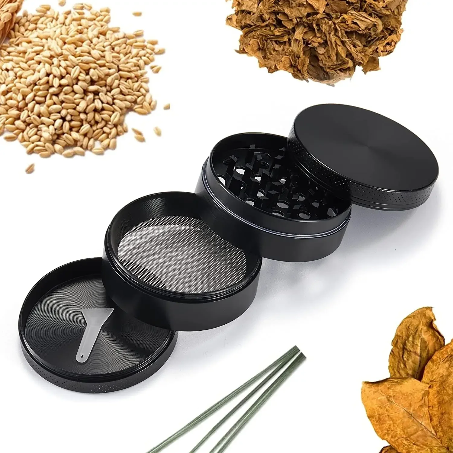 40mm 4-Layer Aluminum Herbal Herb Tobacco Grinders for Smoking Metal Tobacco Cutting Pipe Accessories Pipes Herb Mills