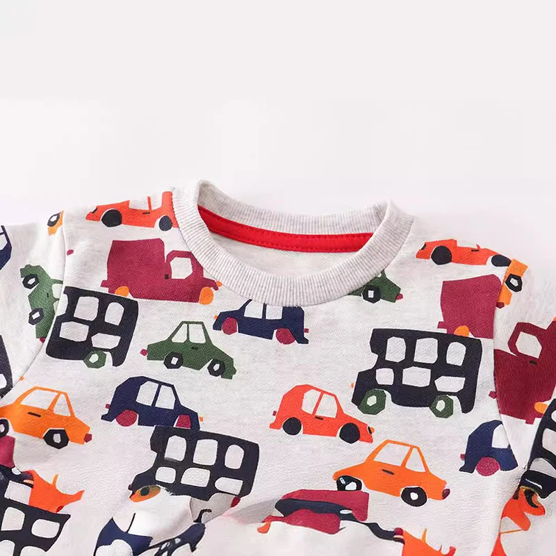 Autumn New Tops Kids Clothes Baby Boys Children's Clothing 2025 Spring Cartoon Vehicles Infants Sweatshirts Hoodie