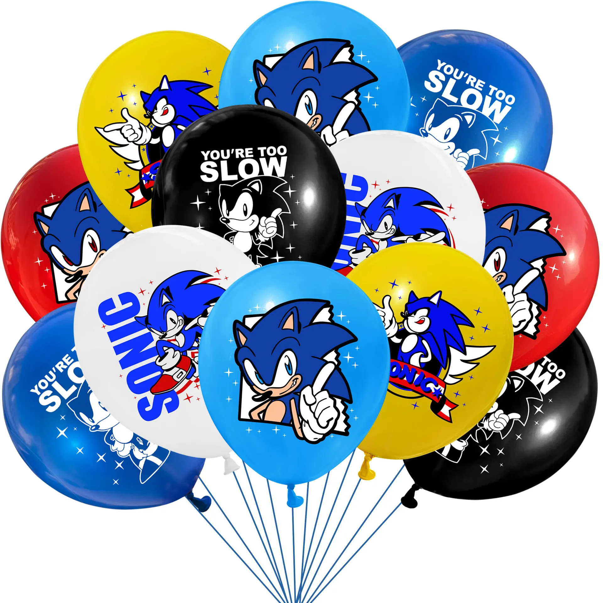 thumbnail image 1 of Nuevos suministros para fiestas de Sonic de dibujos animados, vajilla desechable para fiestas de cumpleaños de niños, platos de papel, vasos, servilletas, decoraciones para baby shower, 1 of 5