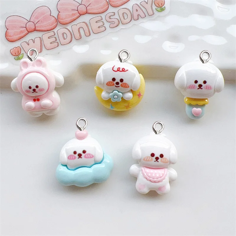 

10Pcs Catoon Dog Series Resin Charms Cute Keychain Phone Decor Supplies DIY Jewelry Findings Earrings Necklace Handmade Pendants