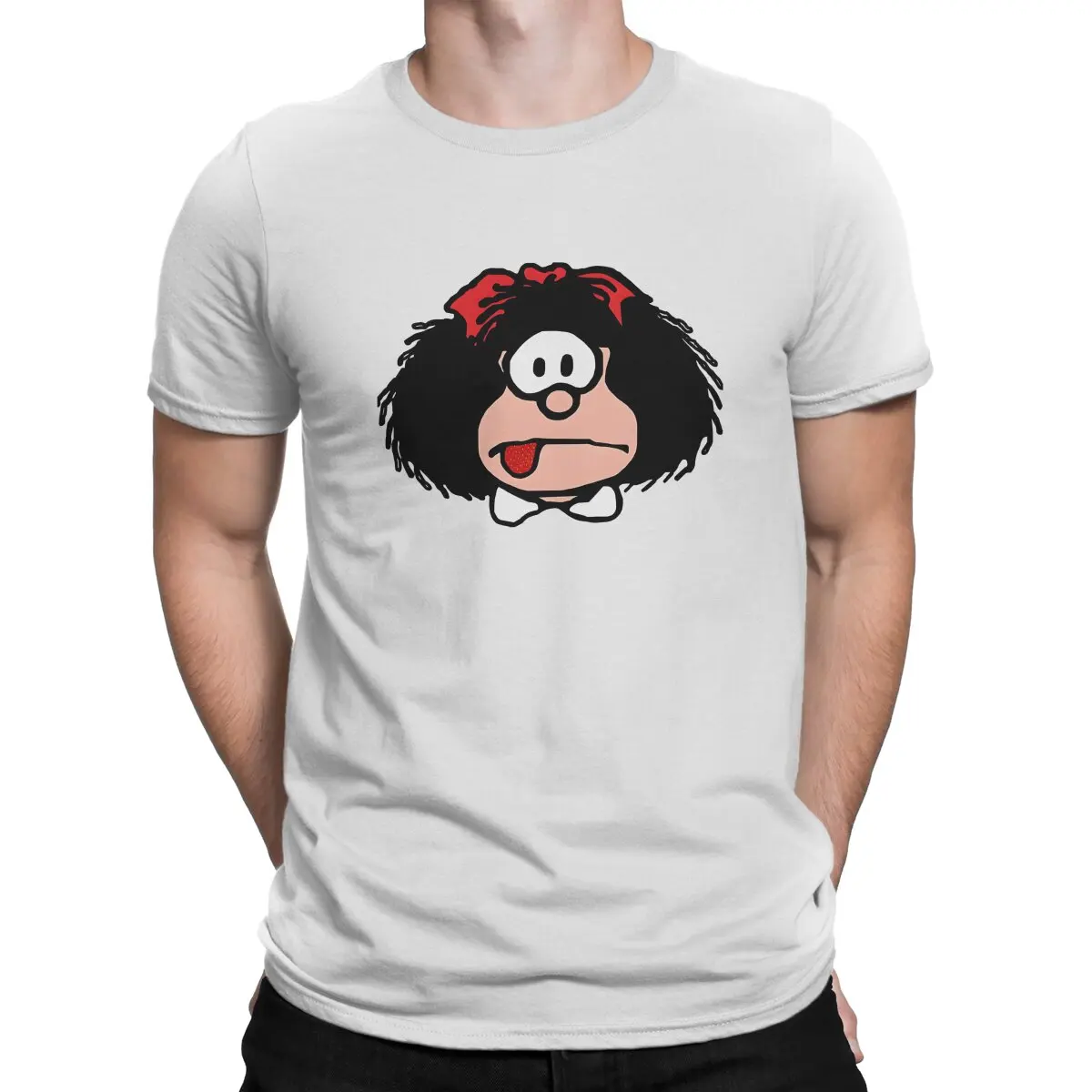 

Футболка MAFALDA мужская с рисунком лица, винтажный Топ в стиле панк, одежда из полиэстера, футболка в стиле Харадзюку, на лето