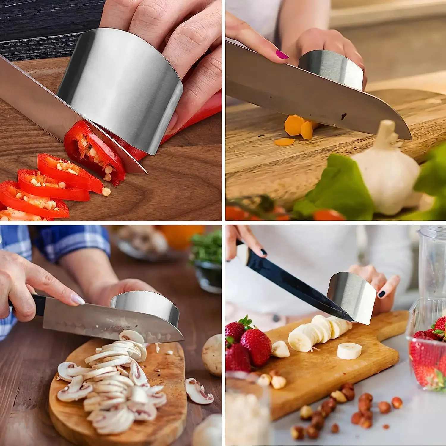 2/1Pcs Stainless Steel Finger Protector Anti-cut Finger Guard Vegetable Cutting Hand Protecter Kitchen Gadgets Tools