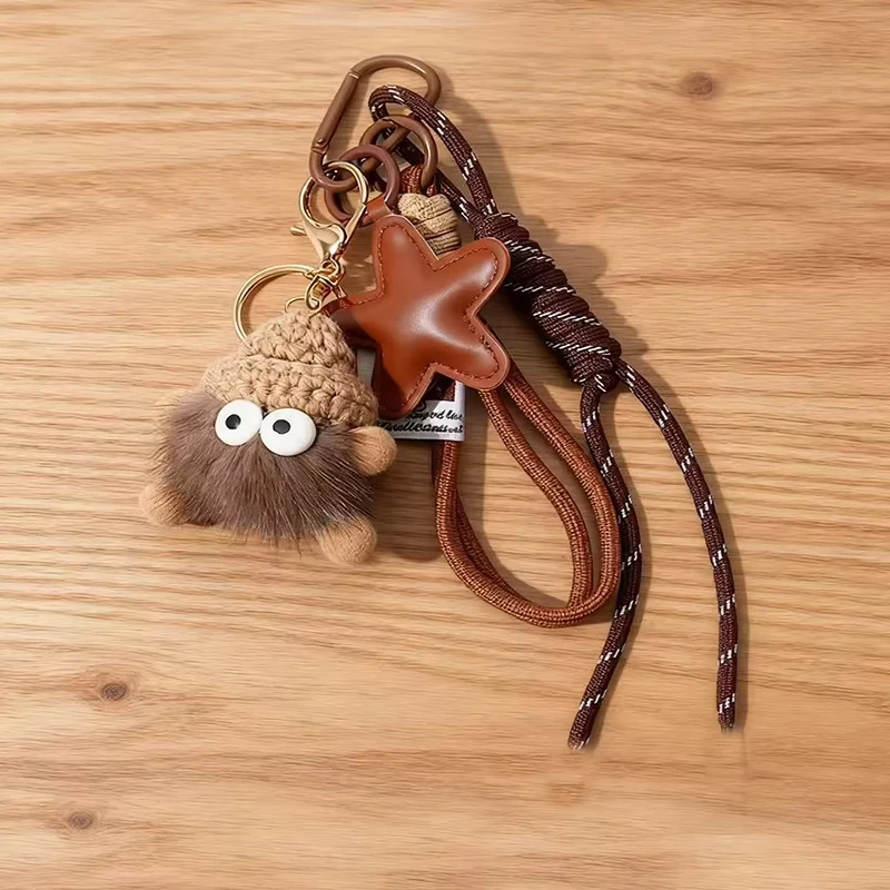 털이 많은 키체인 귀여운 가방 펜던트 석탄 공 키체인 플러시 귀여운 펜던트 카메라 가방 선물 학교 가방용