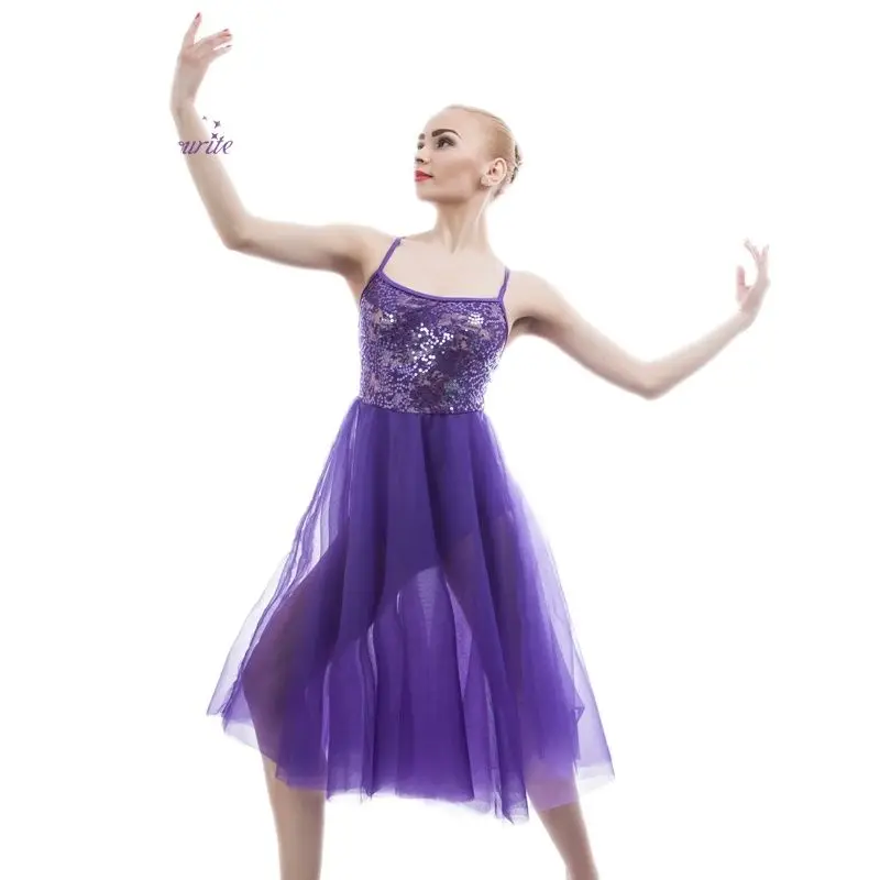 Purple Lyrical dress for stage or performance women contemporary Ballet