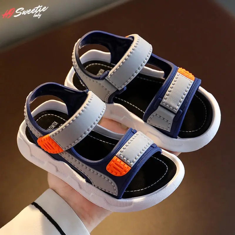 Summer Baby Sandals Solid Color Baby Boy Sandals Soft Sole Anti-slip Boys Girls Sandals Toddler Baby Shoes Beach