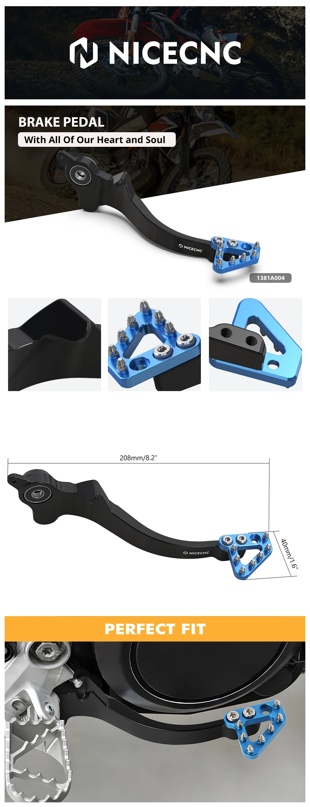 Bremshebel für KTM 690 Enduro R 690 SMC R 2011-2018 2017 2016 und Husqvarna 701 Enduro/701 Supermoto 2016-2019 – Detail 1