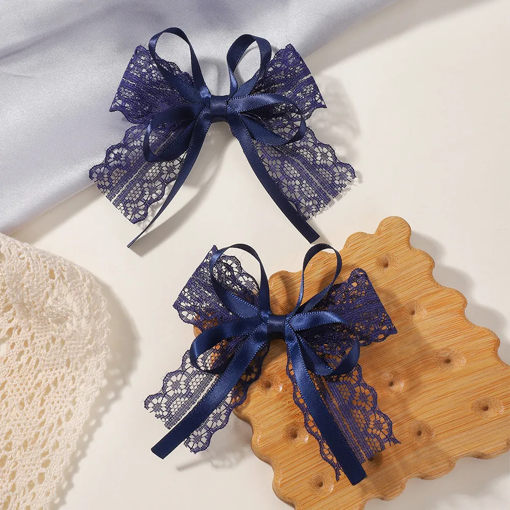 2 teile/satz Spitze Haar Bögen Clip Nette Mädchen Haarnadeln Solide Haar Clips Barrettes Kinder Headwear Mode Haar Zubehör Geschenke