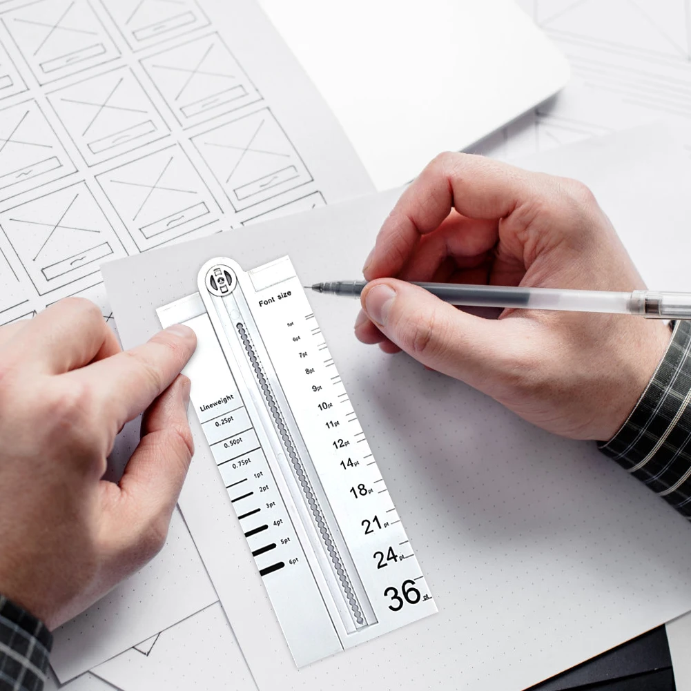 Portable Folding Geometric Drawing Ruler Math Measuring Tool for School Office