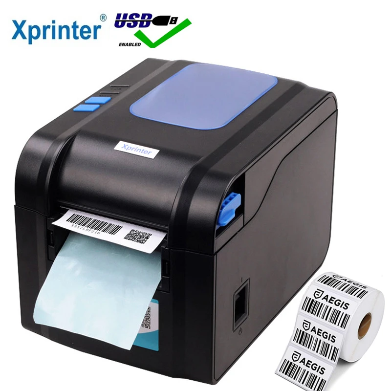 Xprinter 열전사 라벨 프린터, 80mm, 영수증 바, QR 코드 스티커 기계, 365B, 370B, USB, 블루투스 ...