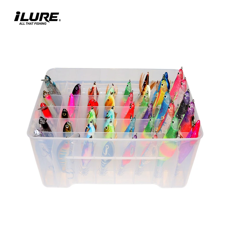 40 Grid Multifunction Fishing Tackle Box Squid Jig Hard Bait Minnow Organizer Webfoot Octopus Egi Storage Boxes Fishing Tackle