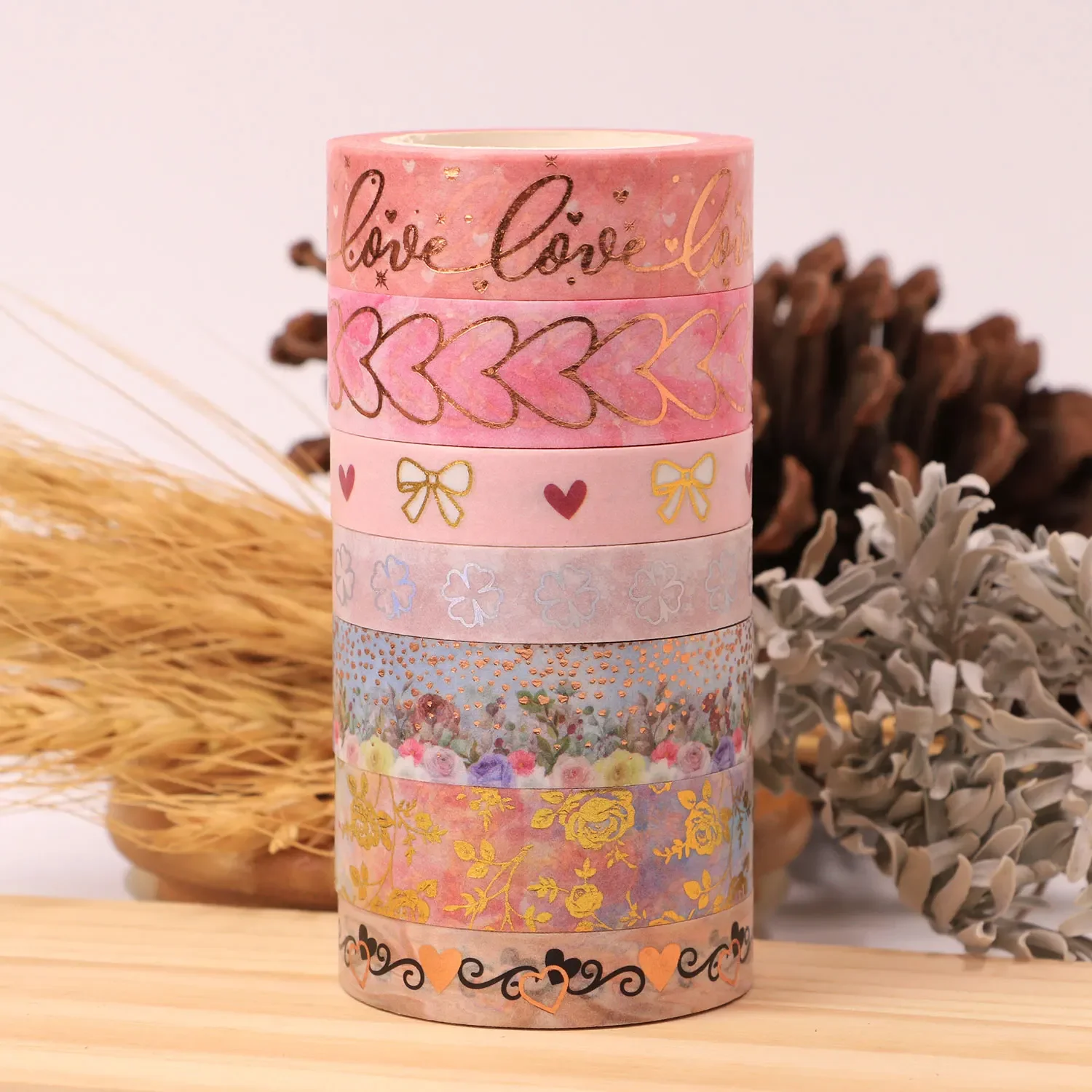 

1 roll Happy Valentine's Day Love Red Flowers Red heart Decorative Washi Tape DIY Scrapbooking Masking Tape School Office Supply