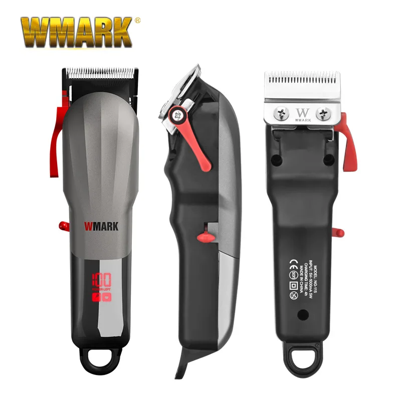 WMARK 전기 푸셔 NG-115, 고온 충전, 헤어 클리퍼, 7000 rpm
