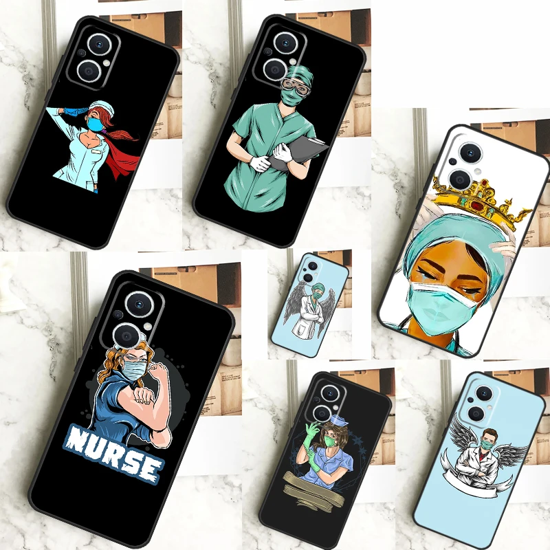Cartoon Medical Theme Phone Case - Cute Doctor and Nurse Design Cover