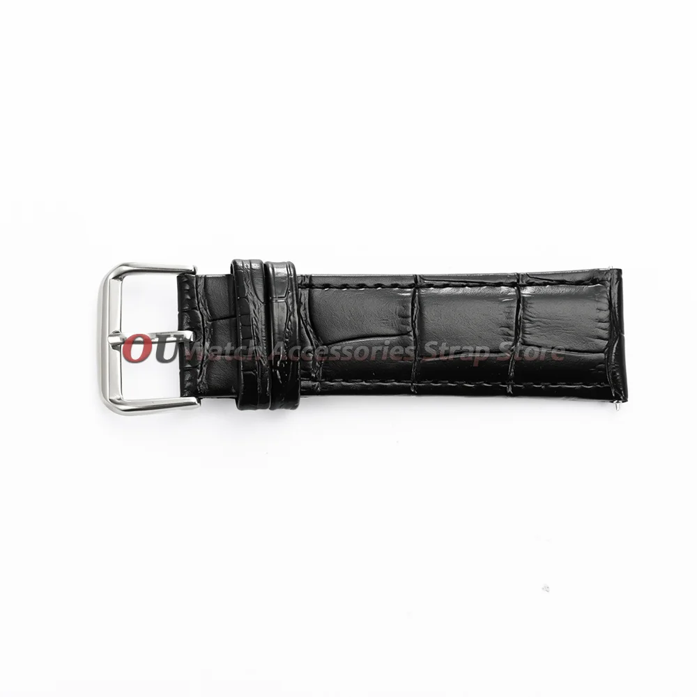 Genuine Leather Movable Watchband Strap Loops - Black and Brown, Set of 2