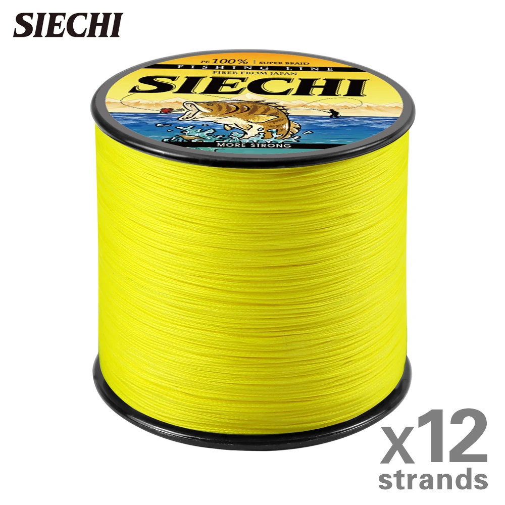 SIECHI New X12 Super Strong 12 Strands Braided Fishing Line 300M 149.9LB Multifilament PE Line Saltwater Fishing Tackle fishing line fishing tackle