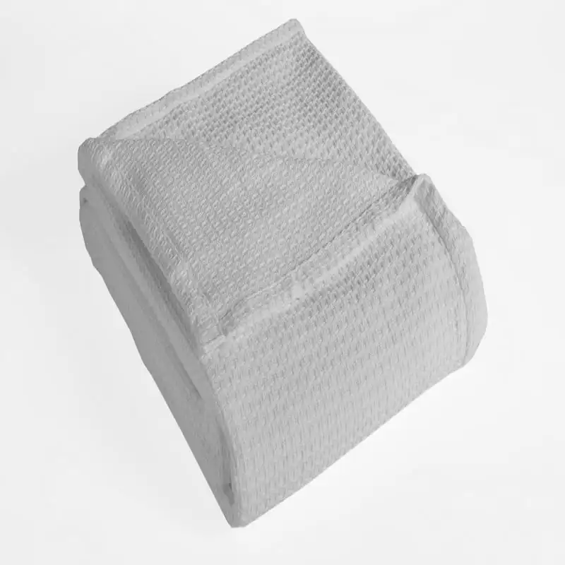 

Hotel Cotton Basket Weave Throw Blanket, Twin, White