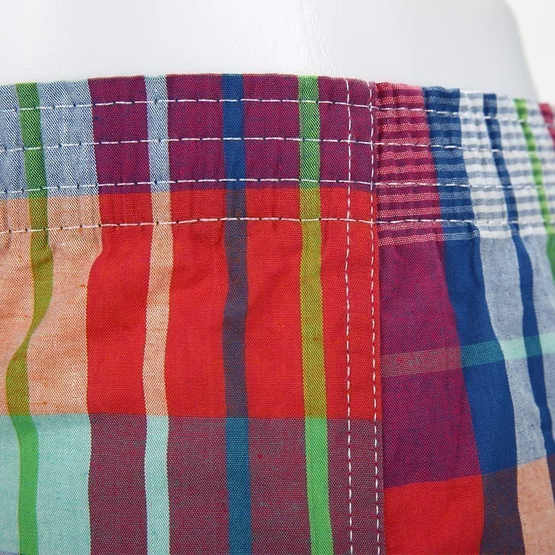 4Pcs/Lot Classic Plaid Striped Men's Boxers Cotton Mens Underwear Trunks Woven Homme Arrow Panties Boxer Plus Size 4XL 5XL 6XL