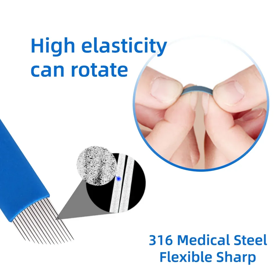 Microblading Tebori Blades Needles Tattoo Needles Permanent Makeup Needle 7 12 14 16 18 21 Manual Eyebrow Blades