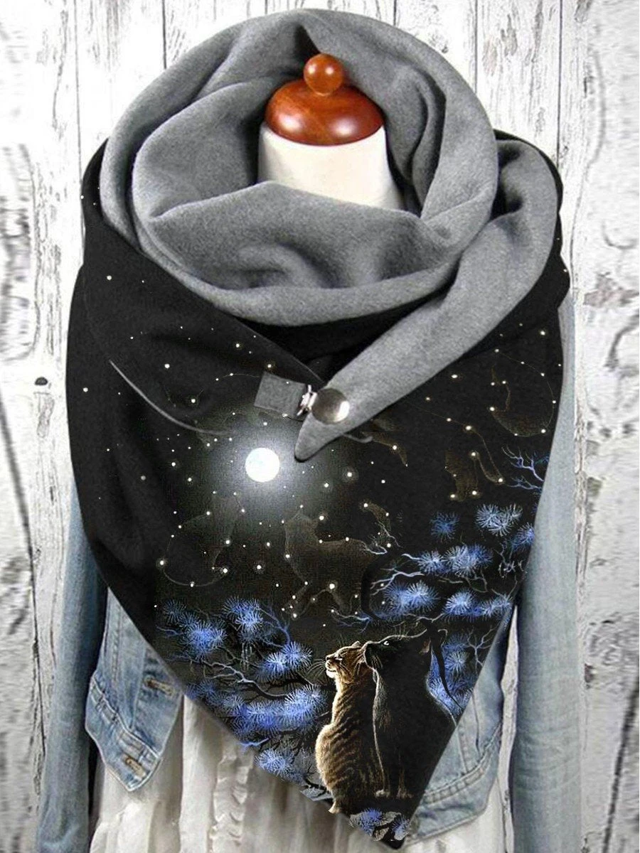 

Cat and Tree Casual Scarf And Shawl for Women