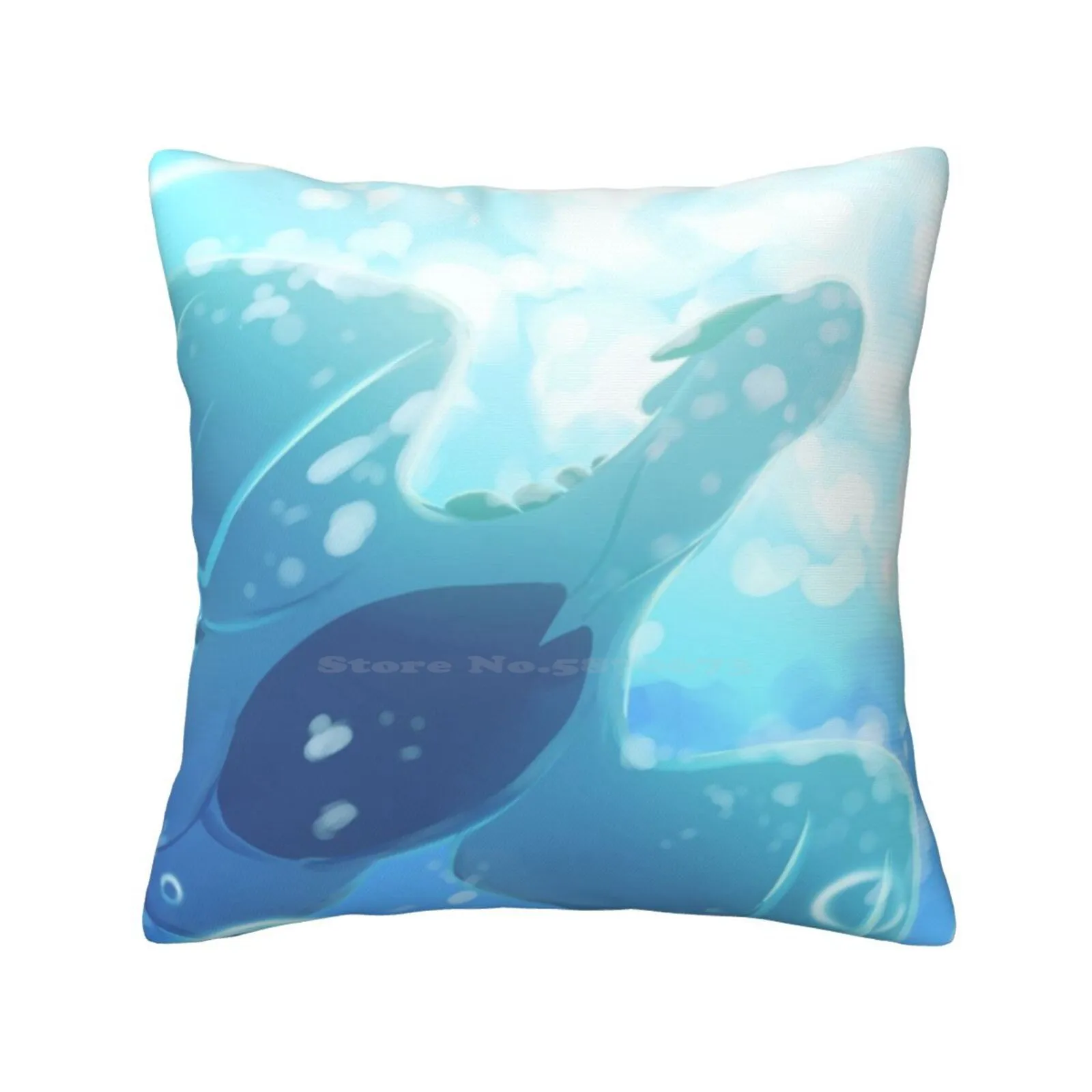 Underwater Home Sofa Car Waist Throw Federa Lugia Water Blue Scenery Videogames Silver Soulsilver