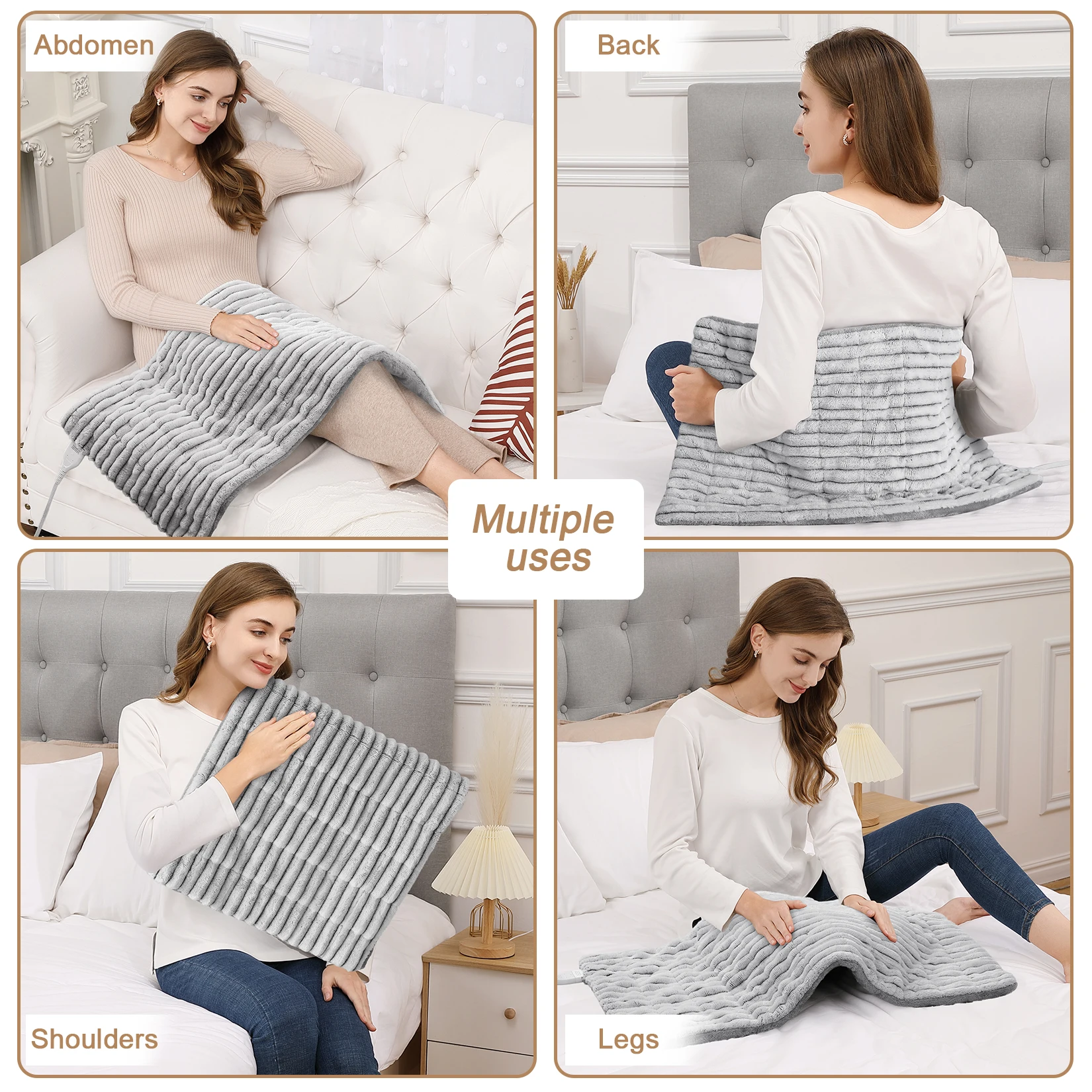 Extra Large Weighted Electric Heating Pad for Pain Relief