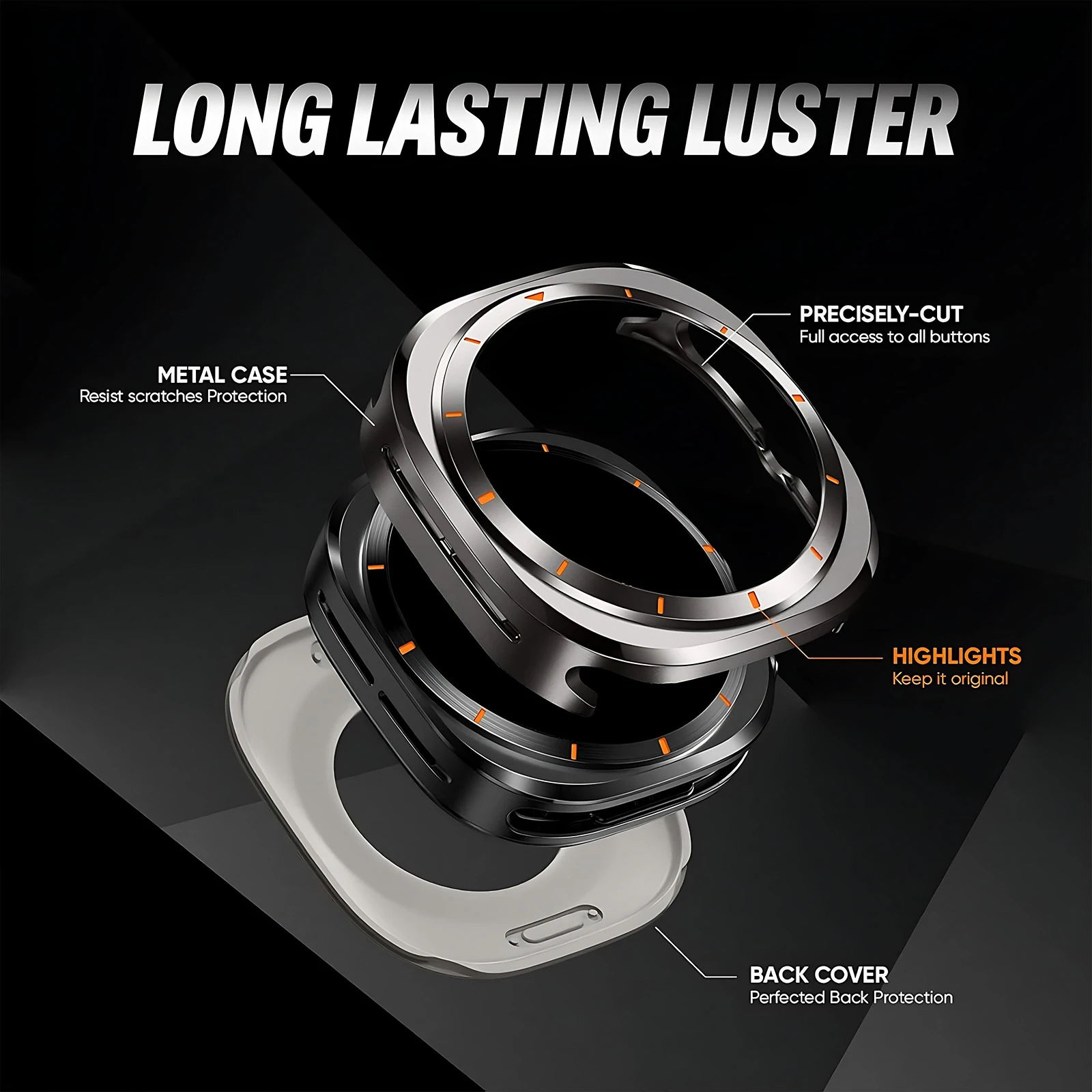 Enhanced Protective Metal Case for Samsung Galaxy Ultra Watch - No Screen Film Included