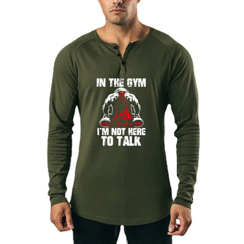 

Men Casual Cotton Loose T-Shirt Fitness Long Sleeve Sport Shirt Training Jogging Gym Clothing Breathable Soft Comfortable Tops