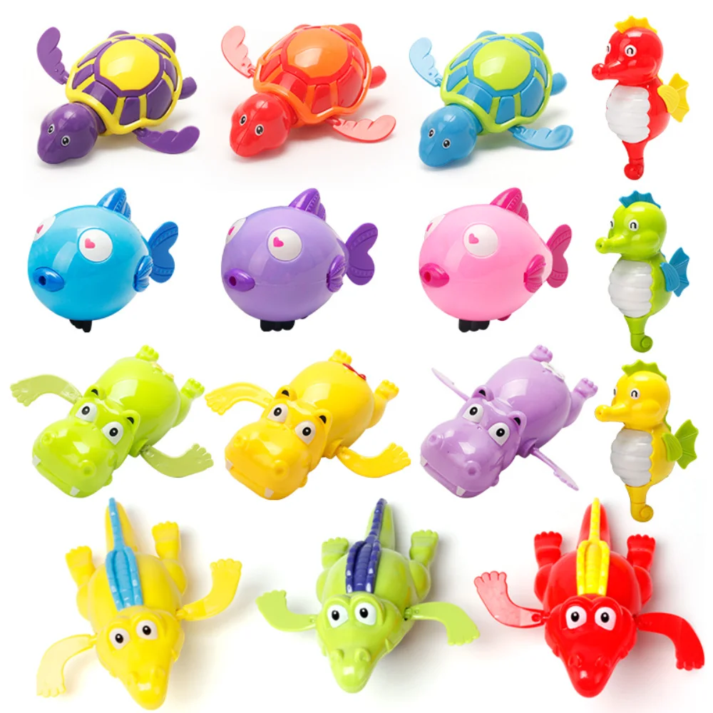 Single Sale Cute Cartoon Animal Tortoise Classic Baby Water Toy Infant Swim Turtle Wound-up Chain Clockwork Kids Beach Bath Toys 6