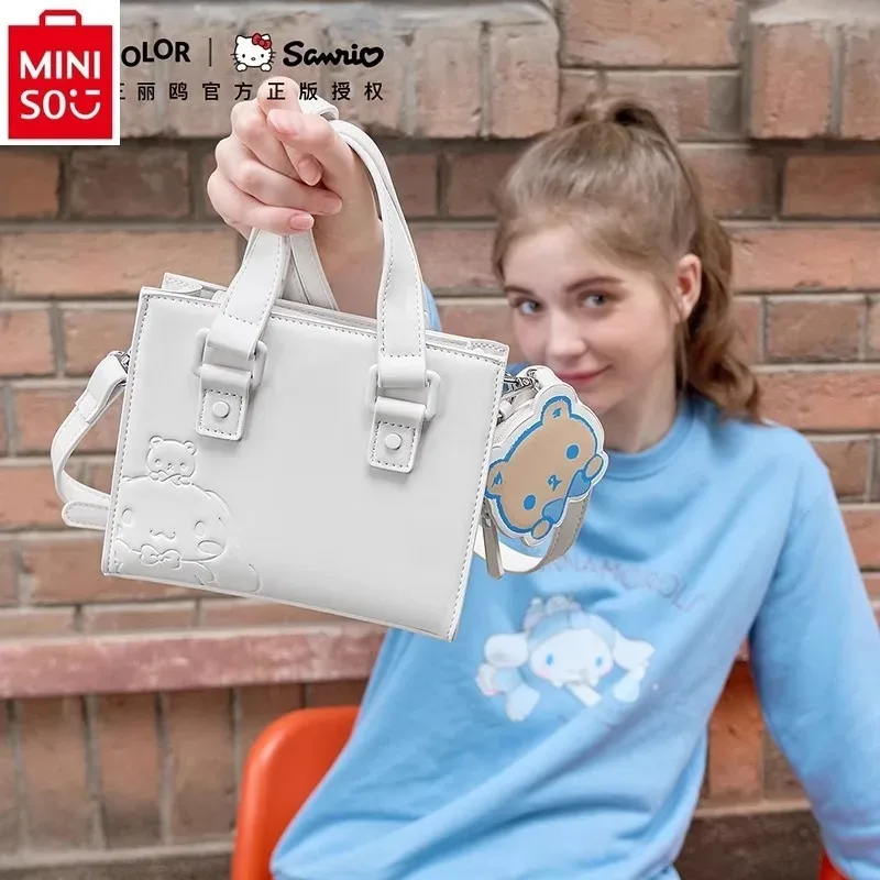 MINISO San Liou Hello Kitty Jade Guigou Fashion PU Handbag Women's Luxury Brand High Quality Versatile Sweet Crossbody Bag