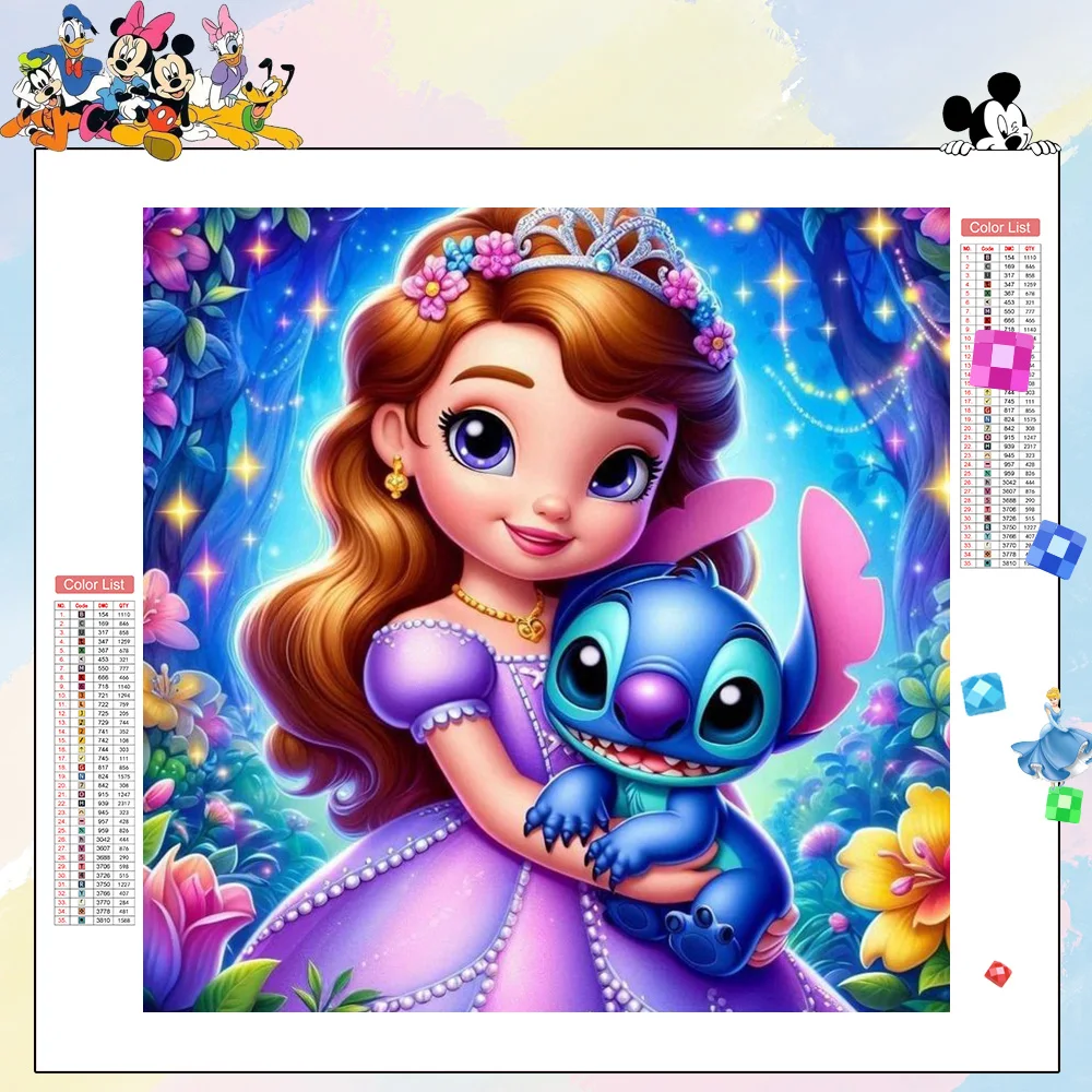 Kit Diamond Painting Princesse Sofia et Stitch - Disney Magique
