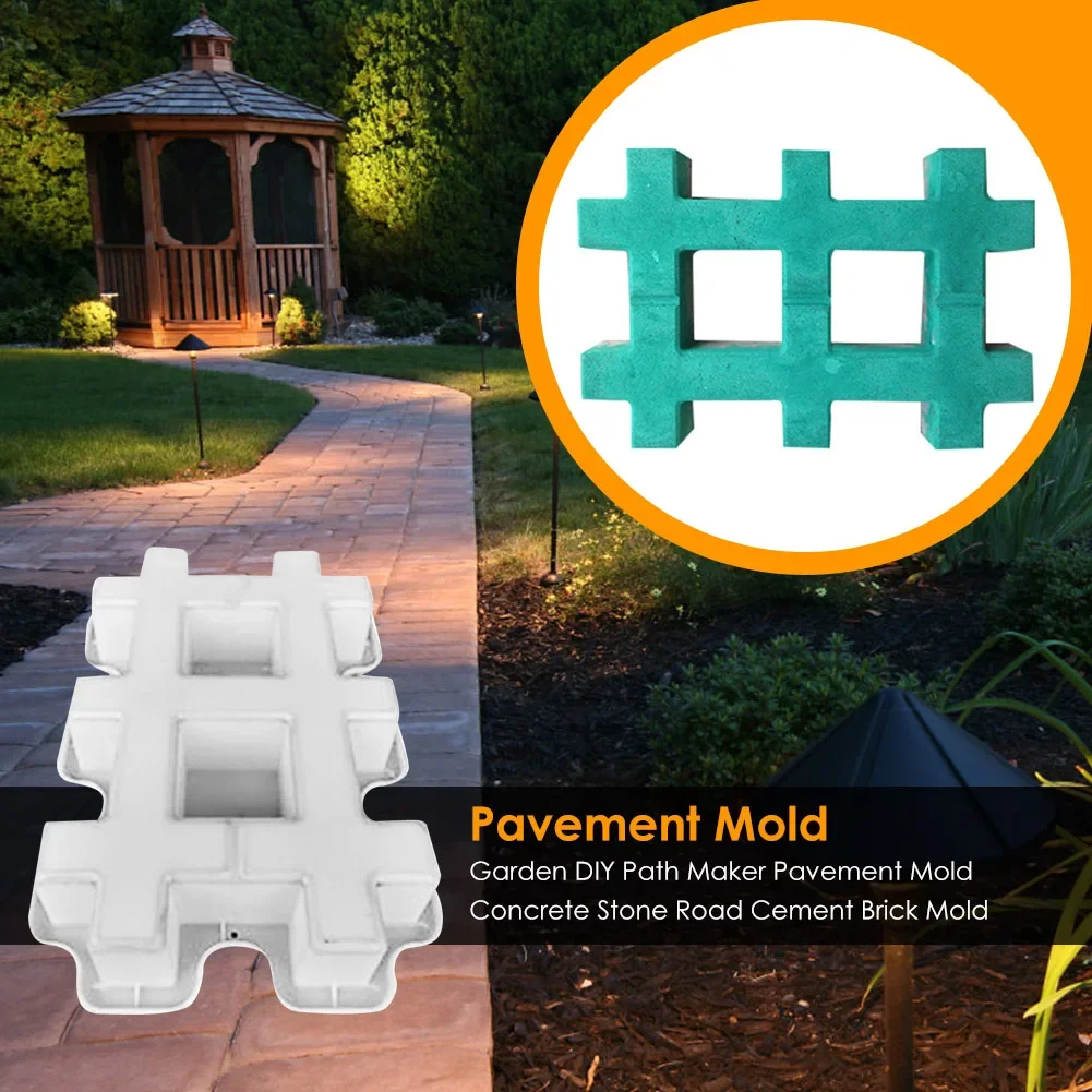 DIY Garden Pavement Mold Walking Road Pathway Cement Brick Stone Concrete Mould Plastic Brick Mold Paving Tools 4 Types
