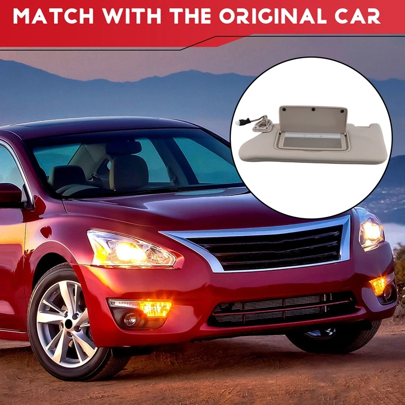 Beige Sun Visor For Nissan Altima 2013- With Vanity Mirror