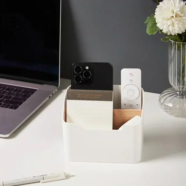 Organisateur de télécommande TV, support pour Table, boîte de rangement de bureau polyvalente, organisateur de chambre à coucher et de salon 3