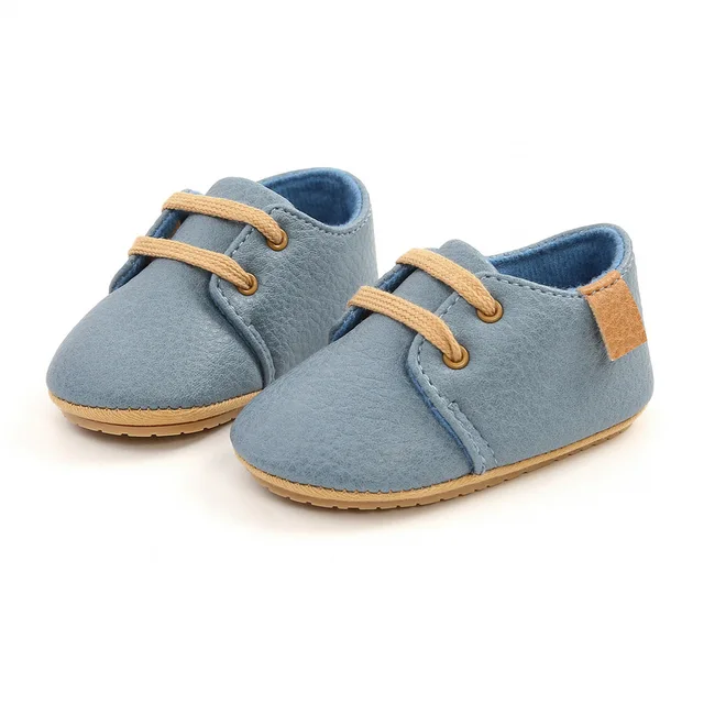 New Baby Shoes Retro Leather Boy Girl Shoes Multicolor Toddler Rubber Sole Anti-slip First Walkers Infant Newborn Moccasins 2
