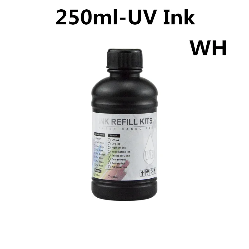 Soft Ink 250ml/Bottle LED UV Ink for DX4 DX5 DX6 Printhead Epson L800 L805 R1390 R1400 R1410 4800 i3200 Universal UV Printer inkjet printer ink printer uv ink